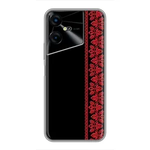Силиконовый Чехол на Tecno POVA Neo 3 (Красная Вышиванка)