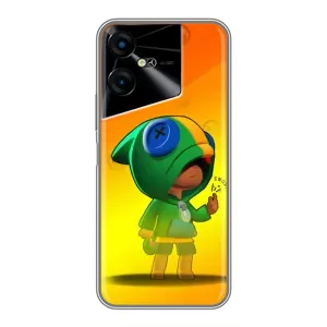 Чехол Бравл Старс для Tecno POVA Neo 3 (LEON в кофте)