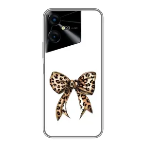 Чехол банты для Tecno POVA Neo 3 (Леопардовый принт)