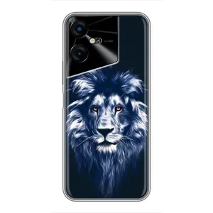 Чехол с картинкой на Tecno POVA Neo 3 (Лев - синий)