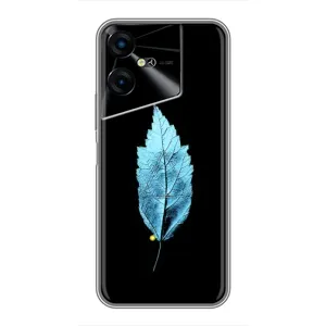 Чехол с картинками на черном фоне для Tecno POVA Neo 3 (Листочек)