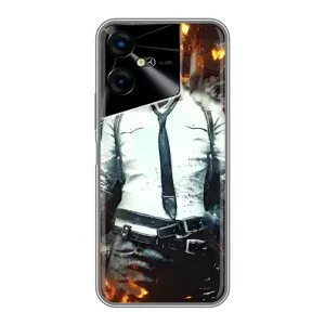 Силиконовый чехол с картинкой "Герой Pubg" на Tecno POVA Neo 3 (Man Пубг)