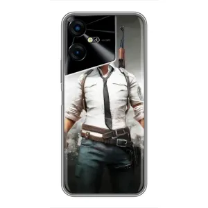 Силиконовый чехол с картинкой "Герой Pubg" на Tecno POVA Neo 3 (Пабг)