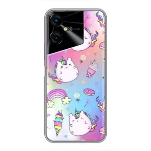 Чехол Unicorn на Tecno POVA Neo 3 (Радуга и Единорог)