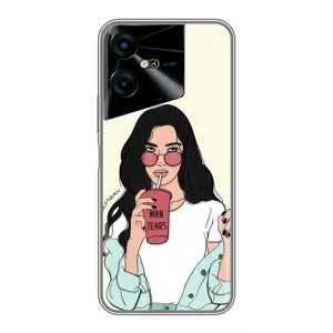 Силіконовый Чохол на Tecno POVA Neo 3 з картинкой Модных девушек (З напоєм)