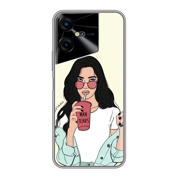 Чехол с рисунком «С напитком» для TECNO POVA Neo 3 Чехол с рисунком «С напитком» для TECNO POVA Neo 3