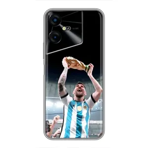 Чехлы Лео Месси Аргентина для Tecno POVA Neo 3 (Счастливый Месси)
