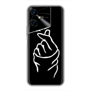 Чехлы (Знак сердечка) на Tecno POVA Neo 3 (Сердце на черном)