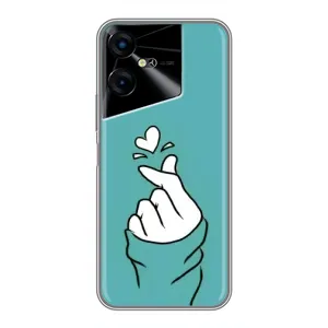 Чехлы (Знак сердечка) на Tecno POVA Neo 3 (Сердечко на бирюзовом)