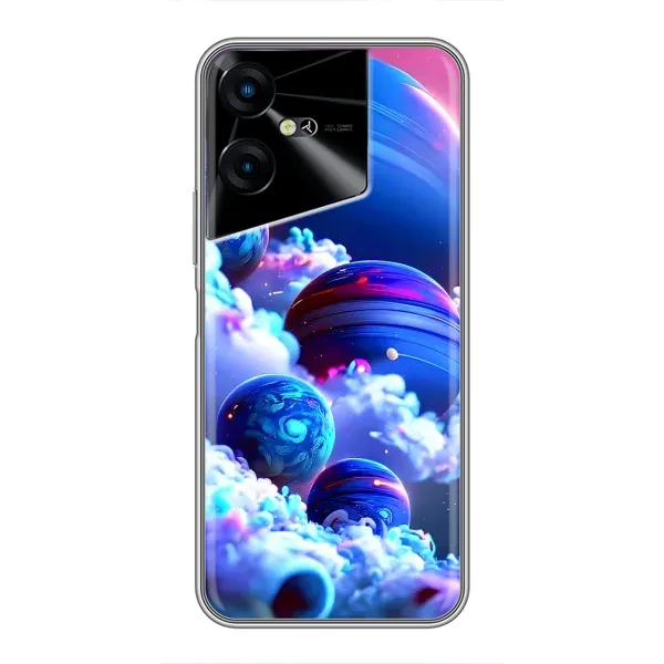 Чехол с рисунком «Синие планеты» для TECNO POVA Neo 3 Чехол с рисунком «Синие планеты» для TECNO POVA Neo 3