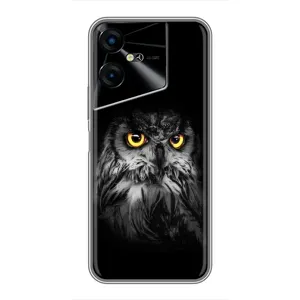 Чехлы с принтом СОВЫ для Tecno POVA Neo 3 (Сова на чёрном)