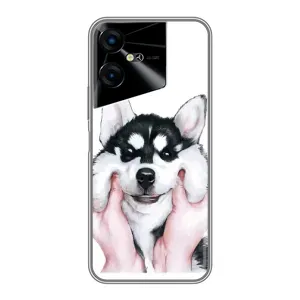 Бампер для Tecno POVA Neo 3 с картинкой "Песики" (Собака Хаски)