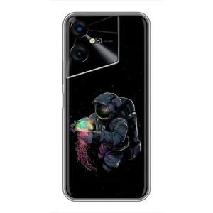 Силіконовый Чохол з принтом "Космонавти" на Tecno POVA Neo 3 (В руках земля)