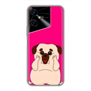 Чехол (ТПУ) Милые собачки для Tecno POVA Neo 3 (Веселый Мопсик)