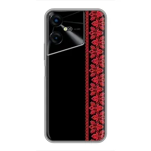 Силиконовый Чехол на Tecno POVA Neo 3 с картинкой Вышиванки (Вышиванка на черном)