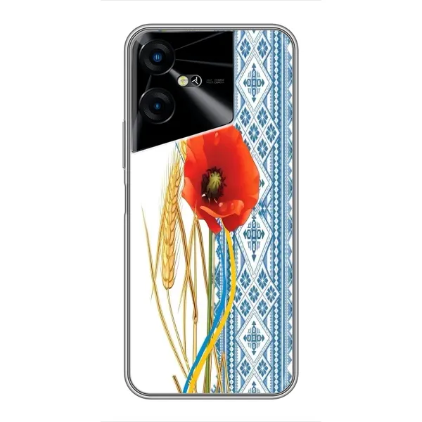 Чехол с рисунком «Вышиванка с цветком» для TECNO POVA Neo 3