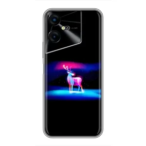 Силиконовый бампер с картинкой животных для Tecno POVA Neo 3 (Яркий олень)