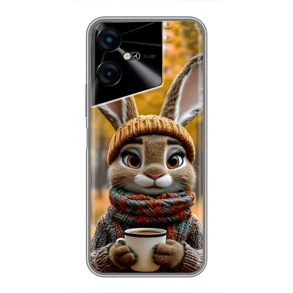Чехол с рисунком «Зайчик с кофе» для TECNO POVA Neo 3 Чехол с рисунком «Зайчик с кофе» для TECNO POVA Neo 3
