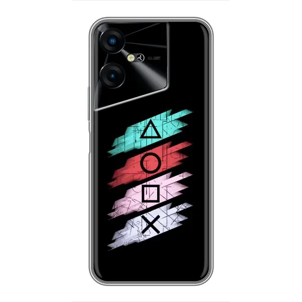 Чехол с рисунком «Значки Sony» для TECNO POVA Neo 3 Чехол с рисунком «Значки Sony» для TECNO POVA Neo 3