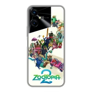 Силиконовый чехол с принтом Зоотрополіс для Tecno POVA Neo 3 (Зоотрополис логотип)