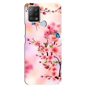 Чехол с принтом САКУРЫ на Tecno Pova (Бабочки на сакуре)