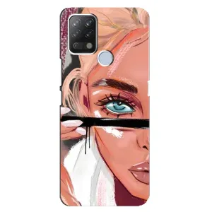 Силиконовый Чехол на Tecno Pova с картинкой Стильных Девушек (Девушка и ресницы)