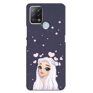 Чехол Стильные девушки на Tecno Pova (Девушка и сердечки)