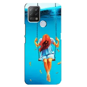 Чехол Стильные девушки на Tecno Pova (Девушка на качели)