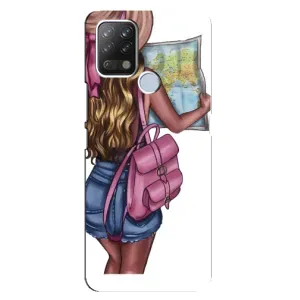 Чехол Стильные девушки на Tecno Pova (Девушка Путешественник)