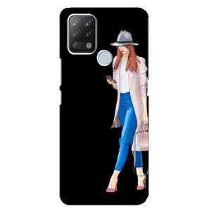 Чехол с картинкой Модные Девчонки Tecno Pova (Девушка со смартфоном)