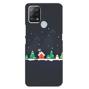 Силиконовый бампер на рождество для Tecno Pova (Город зимний)