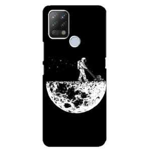 Силиконовый Чехол с принтом "Космонавты" на Tecno Pova (Космонавт)