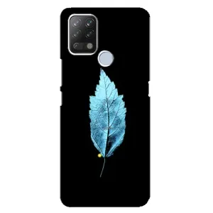 Чехол с картинками на черном фоне для Tecno Pova (Листочек)