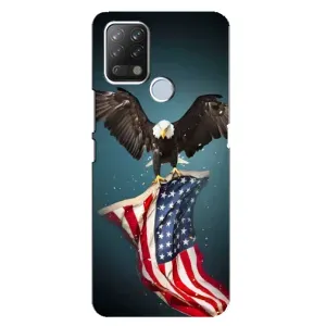 Чехол Флаг USA для Tecno Pova (Орел и флаг)