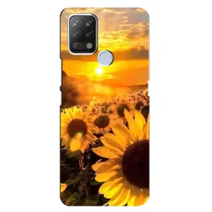 Чехол с Цветами для Tecno Pova (поле подсолнухов)