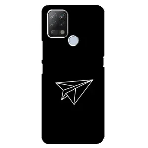 Чехол с картинками на черном фоне для Tecno Pova (Самолетик)