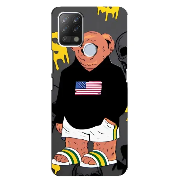Чехол с рисунком «Teddy USA» для TECNO Pova Чехол с рисунком «Teddy USA» для TECNO Pova