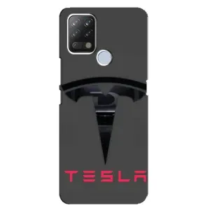 Силіконовий бампер з картинкою машини на Tecno Pova (Logo TESLA)