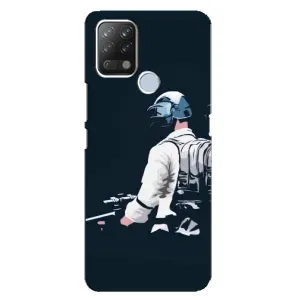 Силиконовый чехол с картинкой "Герой Pubg" на Tecno Pova (В экиперовке)
