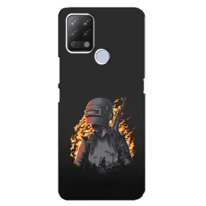 Силиконовый чехол с картинкой "Герой Pubg" на Tecno Pova (В огне)