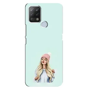 Силиконовый Чехол на Tecno Pova с картинкой Стильных Девушек (В шапке)