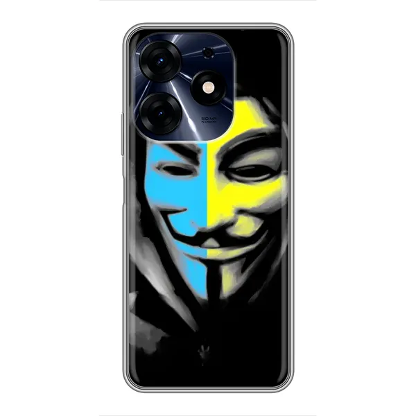 Чехол с рисунком «Анонимус патриот» для TECNO Spark 10 Pro Чехол с рисунком «Анонимус патриот» для TECNO Spark 10 Pro