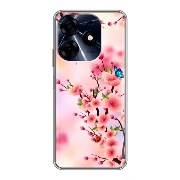 Чехол с рисунком «Бабочки на сакуре» для TECNO Spark 10 Pro Чехол с рисунком «Бабочки на сакуре» для TECNO Spark 10 Pro
