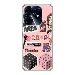 Чехлы с картинкой для TECNO Spark 10 Pro (BLACK PINK коллаж)