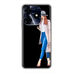 Чохол з картинкою Модні Дівчата TECNO Spark 10 Pro (Дівчина з телефоном)