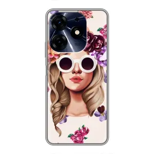 Чохол з картинкою Модні Дівчата TECNO Spark 10 Pro (Дівчина в окулярах)