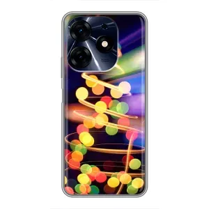 Чехол Новогодняя Елка на TECNO Spark 10 Pro (Гирлянды)