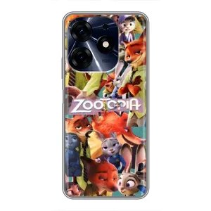 Силиконовый чехол с принтом Зоотрополіс для TECNO Spark 10 Pro (Коллаж героев)