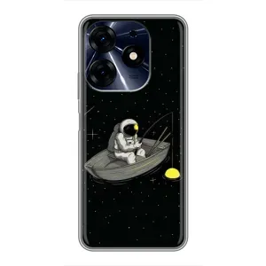 Силиконовый Чехол с принтом "Космонавты" на TECNO Spark 10 Pro (Космонавт на рыбалке)