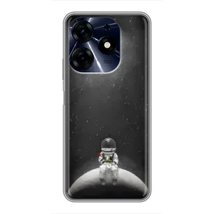 Силіконовый Чохол з принтом "Космонавти" на TECNO Spark 10 Pro (Космонавт романтик)